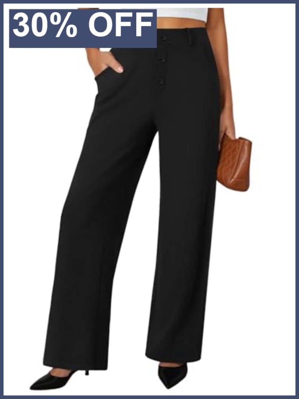 Wide Leg Palazzo Pants High Waisted Business Work Trousers